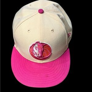Dallas mavericks Cream and Pink Basketball Logo Cap